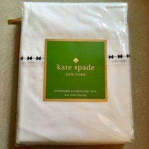 Kate Spade Standard Pillowcases Bow Stitching NWT